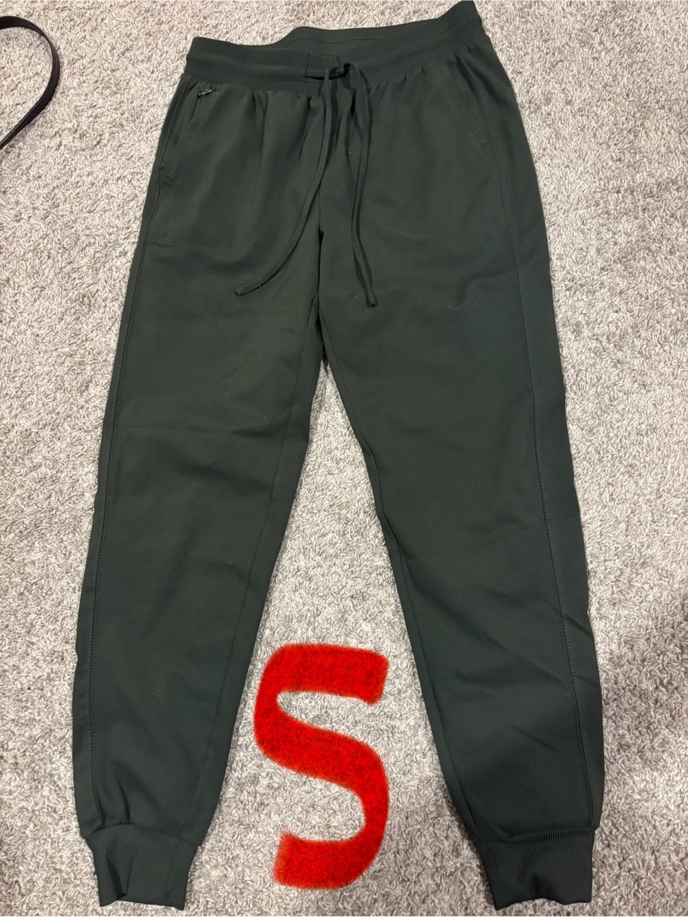 Women’s Dark Green Jogger Pants - Drawstring Waist